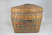 Lidded Storage Basket, Ash splint, wood, pigment, Passamaquoddy (?)