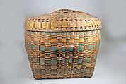 Lidded Storage Basket, Ash splint, wood, pigment, Passamaquoddy (?)