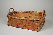 Basket, Ash splint, wood, paint, Pequot (?)