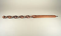 Pipe Bowl and Stem, Wood, lead, Eastern Plains or Ojibwa