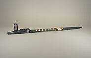 Pipe Bowl and Stem, Catlinite, chlorite, lead (bowl); wood, glass, beads, metal (stem), Ojibwa