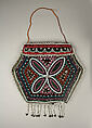 Bag, Wool, cotton, silk, glass, brass, Micmac or Haudenosaunee (Iroquois)