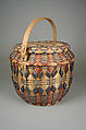 Lidded Basket, Ash splint, wood, pigment, Ho-Chunk