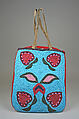 Flat Bag, Wool, cotton, glass, Native-tanned skin, Yakama