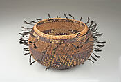 Feathered Basket, Plant fiber, feathers, Pomo