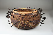 Feathered Basket, Plant fiber, feathers, Pomo