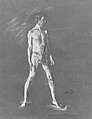 Study of a Standing Man, Arthur B. Davies (American, Utica, New York 1862–1928 Florence), Black and white pastel on gray wove paper, American