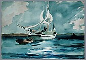 Sloop, Nassau, Winslow Homer (American, Boston, Massachusetts 1836–1910 Prouts Neck, Maine), Watercolor and graphite on off-white wove paper, American