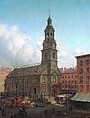 The North Dutch Church, Fulton and William Streets, New York, Edward Lamson Henry  American, Oil on academy board, American