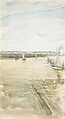 Scene on the Mersey, James McNeill Whistler (American, Lowell, Massachusetts 1834–1903 London), Watercolor and gouache on white wove paper, American