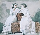 Two Ladies, Winslow Homer (American, Boston, Massachusetts 1836–1910 Prouts Neck, Maine), Watercolor and graphite on off-white wove paper, American