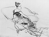 Virginia Amélie Avegno Gautreau, Study for "Madame X", John Singer Sargent (American, Florence 1856–1925 London), Graphite on off-white wove paper, American