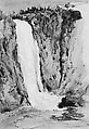 Montmorency Falls, Canada, John Mackie Falconer (American, Edinburgh 1820–1903 New York), Watercolor, gouache, and graphite on light brown wove paper, American