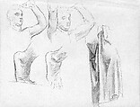 Study for "The Danaïdes", John Singer Sargent (American, Florence 1856–1925 London), Charcoal and white chalk on off-white laid paper, American