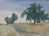 The Straw Field, John Henry Hill (American, West Nyack, New York 1839–1922), Watercolor on off-white wove paper, American