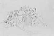 Shipwreck, Charles Cromwell Ingham (American (born Ireland), Dublin 1786–1863 New York), Graphite on off-white wove paper, American