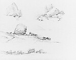 Study of Rocks, John William Casilear  American, Graphite on off-white Bristol board, American