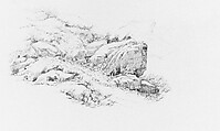Study of Rocks, John William Casilear  American, Graphite on off-white Bristol board, American