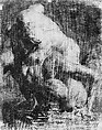 Two Male Figures Wrestling, Thomas Anshutz (American, Newport, Kentucky 1851–1912 Fort Washington, Pennsylvania), Charcoal on off-white laid paper, American