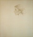 Portrait of a Woman, Thomas Wilmer Dewing (American, 1851–1938), Silverpoint on paper, mounted on pulp board, American