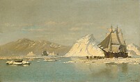 Off Greenland—Whaler Seeking Open Water, William Bradford  American, Oil on canvas, American
