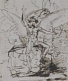 The Angel at the Tomb of Christ, Benjamin West (American, Swarthmore, Pennsylvania 1738–1820 London), Pen and iron-gall ink on white laid paper, American