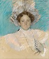 Adaline Havemeyer in a White Hat, Mary Cassatt (American, Pittsburgh, Pennsylvania 1844–1926 Le Mesnil-Théribus, Oise), Pastel on wove paper, mounted on canvas, American