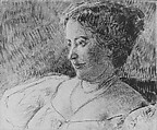 Study for Portrait of Mrs. Anna E. Little, Childe Hassam  American, Conté crayon on canvas, American