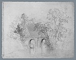 River Scene (from McGuire Scrapbook), Thomas Doughty (American, Philadelphia, Pennsylvania 1793–1856 New York), Graphite on off-white wove paper, American