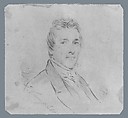 Portrait of a Man (from McGuire Scrapbook), Thomas Campbell (died before 1851), Black wax crayon on off-white wove paper, American