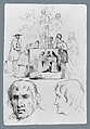 Sketches (from McGuire Scrapbook), Robert Walter Weir (American, New Rochelle, New York 1803–1889 New York), Pen and iron-gall ink on off-white wove paper, American