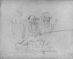 Fishing (from McGuire Scrapbook), Graphite on off-white wove paper, American