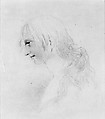 Head of a Girl (from McGuire Scrapbook), Possibly James Varick Stout (1809–1860), Graphite on off-white wove paper, American