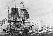Replenishing the Ship's Larder with Codfish off the Newfoundland Coast, Pavel Petrovich Svinin (1787/88–1839), Watercolor and gouache on off-white wove paper, American