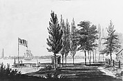 Philadelphia from across the Delaware River, Pavel Petrovich Svinin (1787/88–1839), Watercolor on white wove paper, American