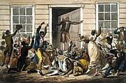 Black Methodists Holding a Prayer Meeting, Pavel Petrovich Svinin (1787/88–1839), Watercolor and pen and black ink on off-white wove paper, American