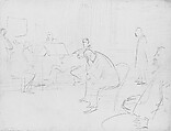 Musicians and Listeners, John Singer Sargent (American, Florence 1856–1925 London), Graphite on off-white wove paper, American