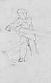 Oarsman, John Singer Sargent (American, Florence 1856–1925 London), Graphite on off-white wove paper, American