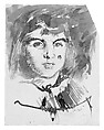 Marie-Louise Pailleron, John Singer Sargent (American, Florence 1856–1925 London), Ink applied with pen and brush on off-white wove paper, American