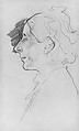 Mrs. Daniel Sargent Curtis, John Singer Sargent (American, Florence 1856–1925 London), Graphite on off-white wove paper, American
