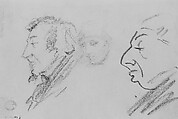 Three Heads, John Singer Sargent  American, Graphite on off-white wove paper, American