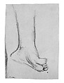 Foot, John Singer Sargent (American, Florence 1856–1925 London), Graphite on off-white wove paper tacked to card, American