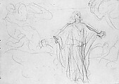 Draped Woman, John Singer Sargent (American, Florence 1856–1925 London), Graphite on off-white wove paper, American