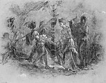 Entombment, John Singer Sargent  American, Charcoal and chalk on blue wove paper, American