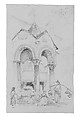 Tomb of Antenore, Padua, John Singer Sargent (American, Florence 1856–1925 London), Graphite on off-white wove paper, American