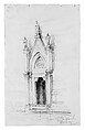 Door of Campanile, Florence, John Singer Sargent (American, Florence 1856–1925 London), Graphite on off-white wove paper, American