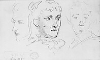Heads, John Singer Sargent  American, Graphite and pen and ink on off-white wove paper, American