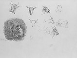 Cows and Goats; Boy Milking, John Singer Sargent (American, Florence 1856–1925 London), Graphite on buff wove paper, American