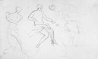 Figures (from Scrapbook), John Singer Sargent  American, Graphite on off-white wove paper, American