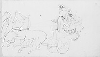 Chariot (from Scrapbook), John Singer Sargent (American, Florence 1856–1925 London), Graphite on off-white wove paper, American